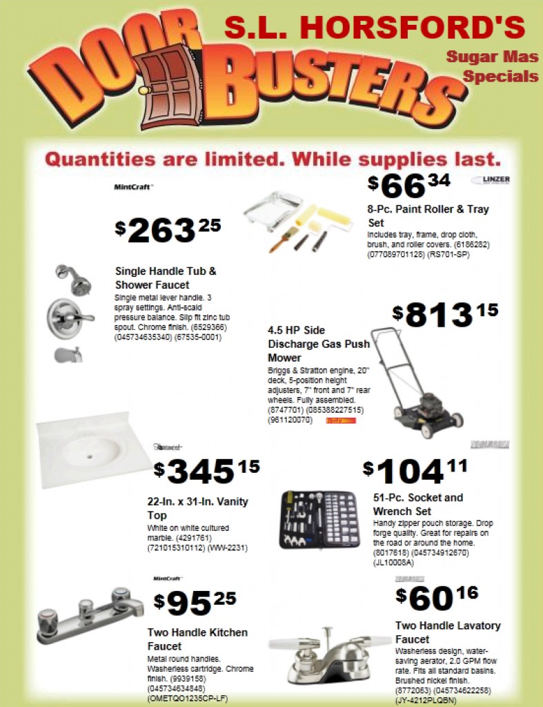 Door Buster (SugarMas Special) « HORSFORD'S Group of Companies