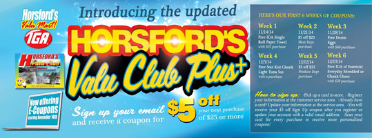 Horsford’s Customers to receive Discounts and more benefits  with Valu Club Card Upgrade and Introduction of E-Coupons