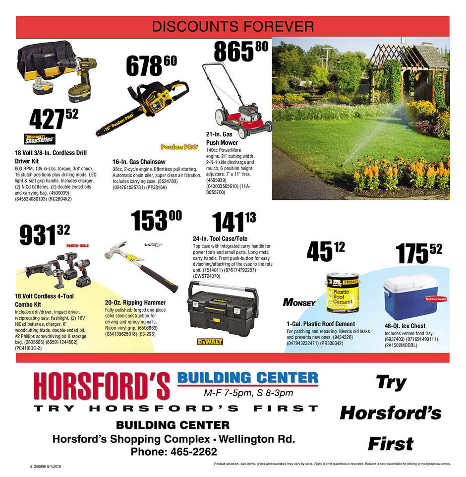 Building Center Discounts Flyer